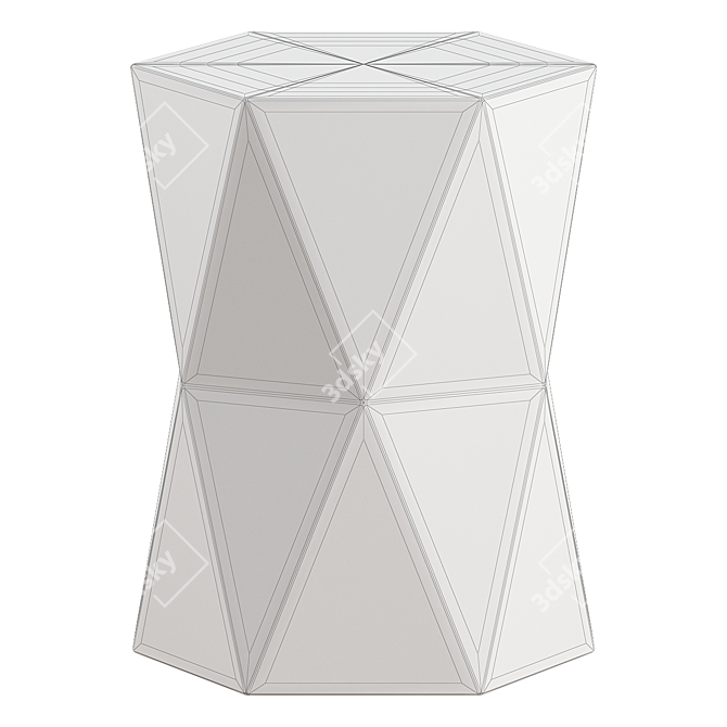 Modern Geometric Ceramic Garden Stool 3D model image 4