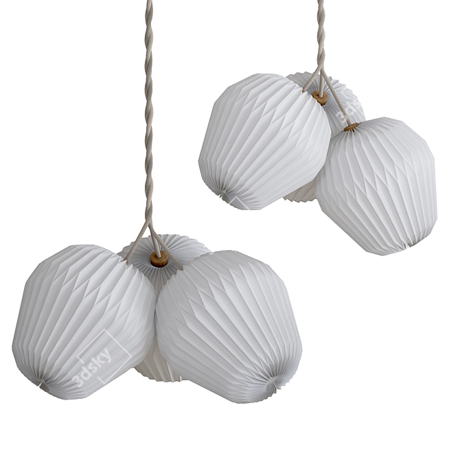 Elegant Bouquet Pendant Light 3D model image 1