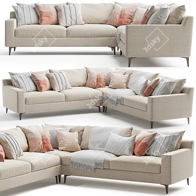 Sleek Sloan Corner Sofa: Modern Comfort for Your Home 3D model image 1