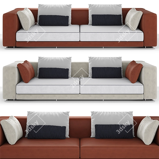 Mnoxet Design Sofa 006: High Quality Modeling & Texturing 3D model image 1