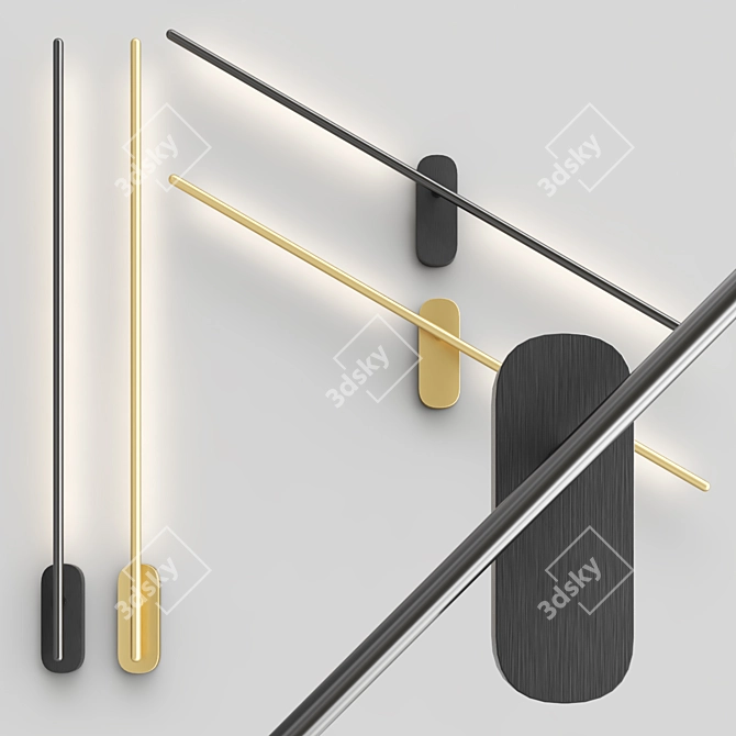 Sleek Skandi Wall Light 3D model image 2