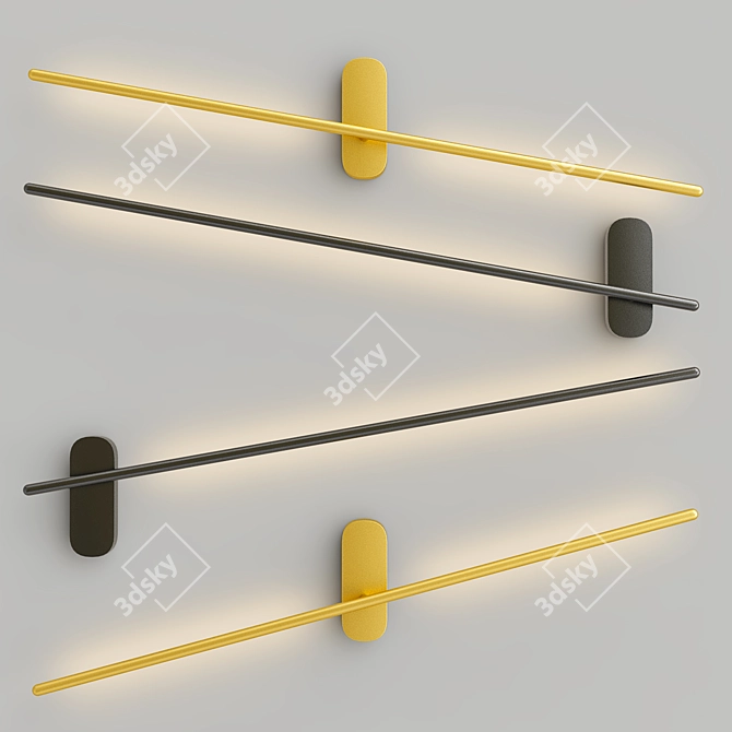 Sleek Skandi Wall Light 3D model image 3