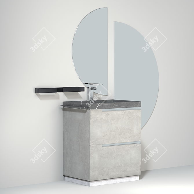 Sleek Side 03 Bathroom Furniture Set 3D model image 1