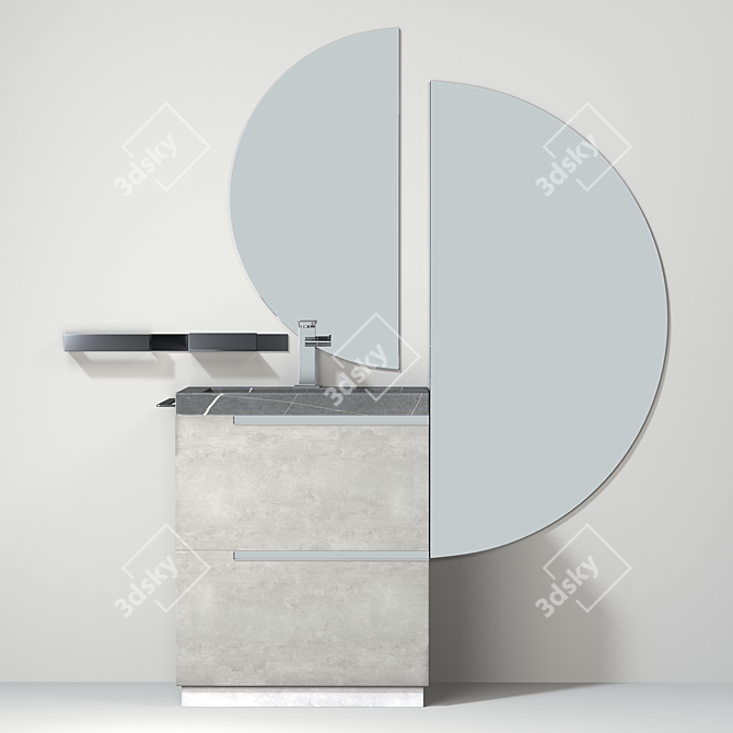 Sleek Side 03 Bathroom Furniture Set 3D model image 2