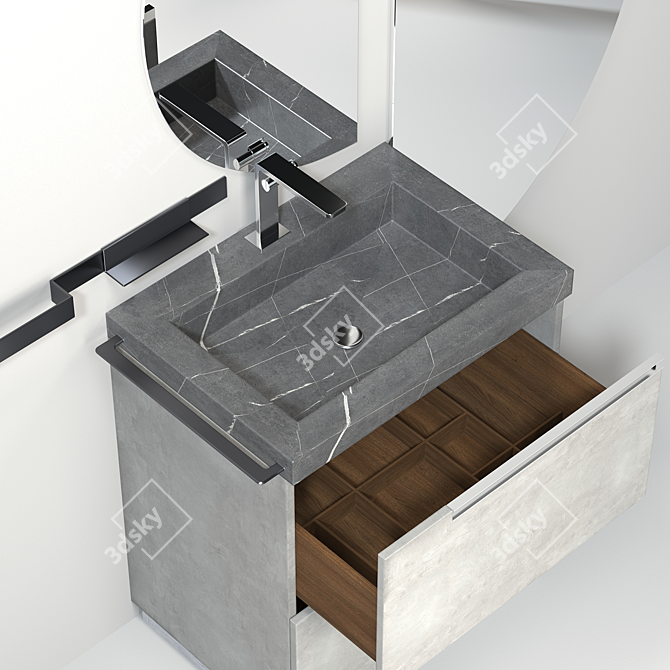 Sleek Side 03 Bathroom Furniture Set 3D model image 3