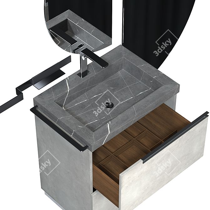 Sleek Side 03 Bathroom Furniture Set 3D model image 7