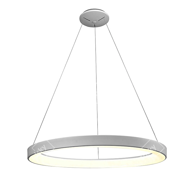 Modern White Acrylic Chandelier 3D model image 2