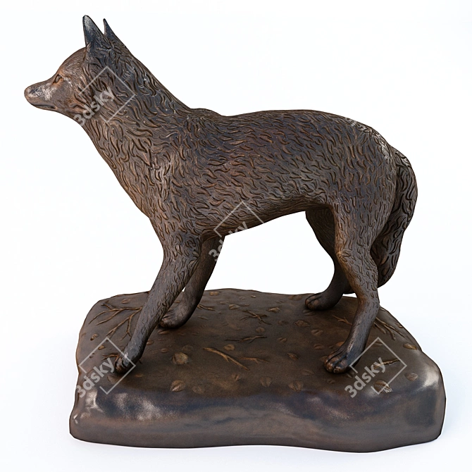 Graceful Fox Sculpture 3D model image 3