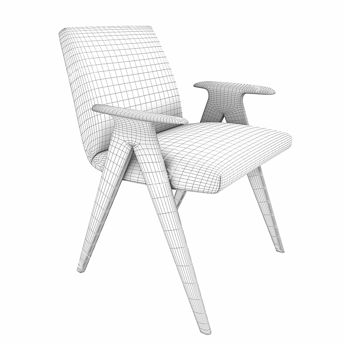 Sleek Libera Modern Armchair 3D model image 4