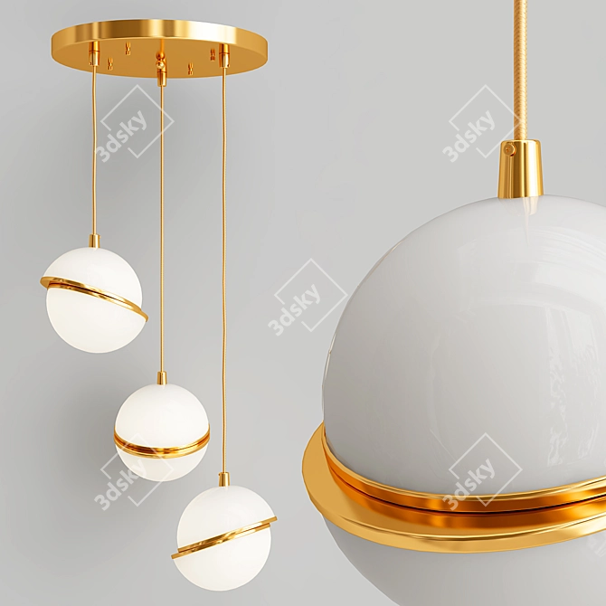 Sleek SHIFT TRIO Pendant Light 3D model image 2