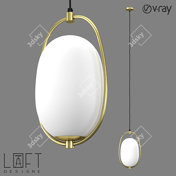 Modern Industrial Glass Pendant Light 3D model image 1