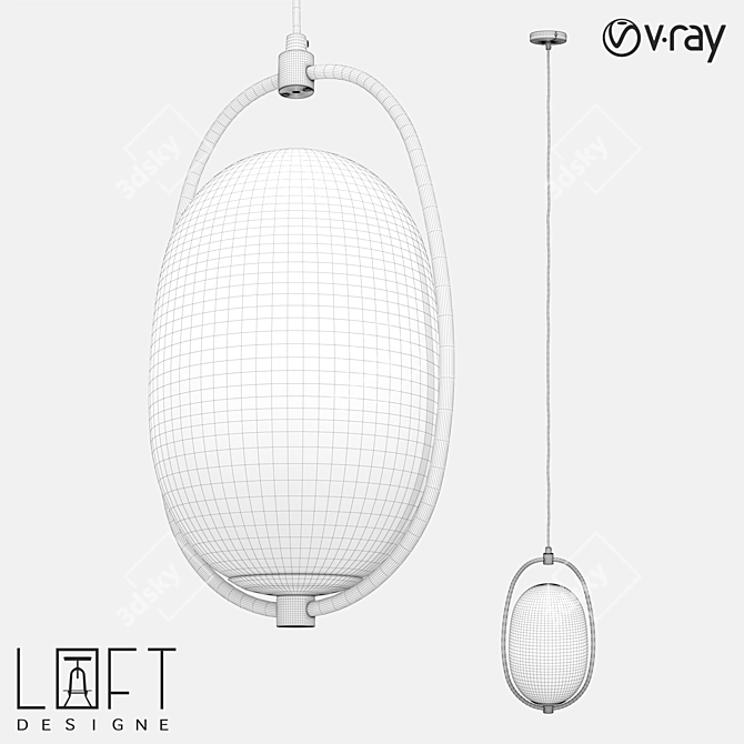 Modern Industrial Glass Pendant Light 3D model image 2