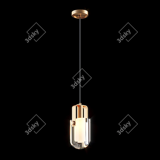 Sleek Pendant Lamp by Lampatron 3D model image 2