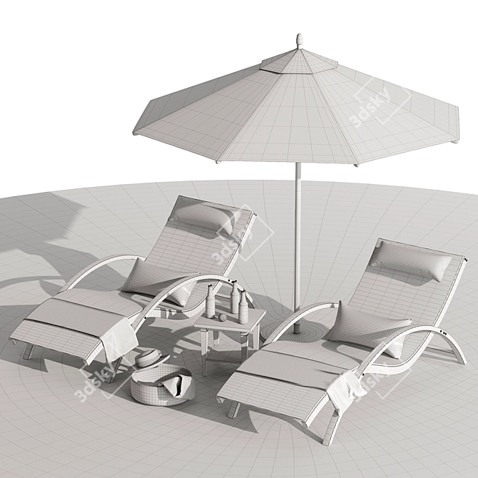 Seaside Oasis Outdoor Lounge Set 3D model image 7