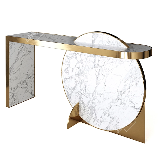 Elegant Carrara Marble Console 3D model image 1