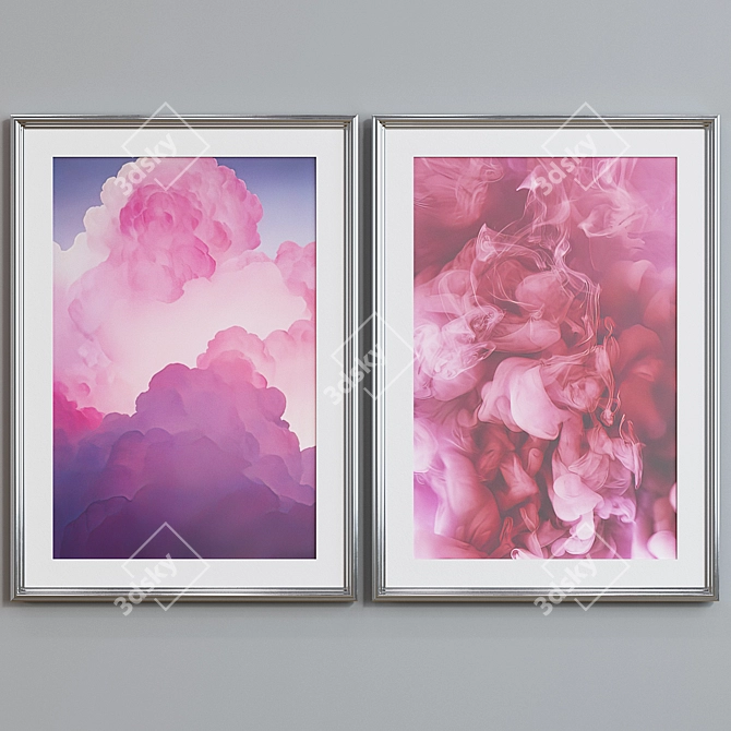 Pink Clouds Picture Frame Set 3D model image 5