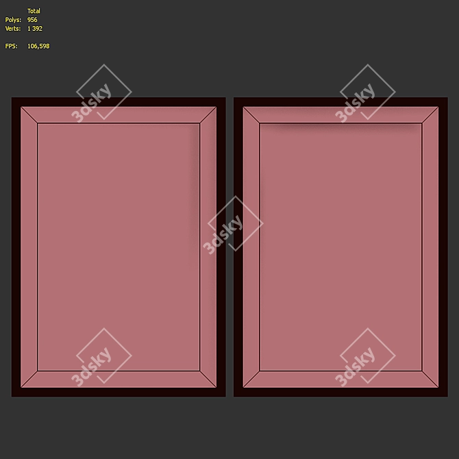 Pink Clouds Picture Frame Set 3D model image 7