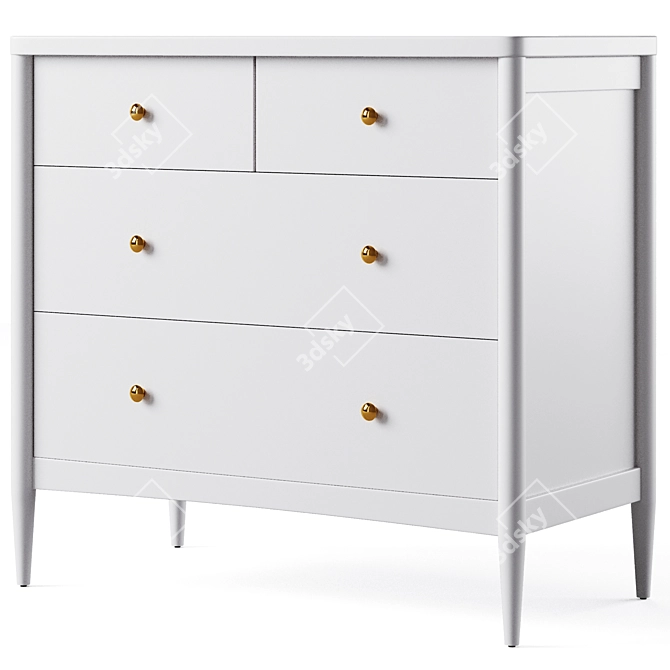 Title: Hampshire Kids 4-Drawer Dresser - Crate and Kids 3D model image 4