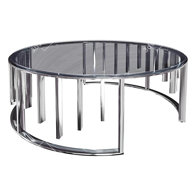 Glimmer Glass Silver Coffee Table 3D model image 1