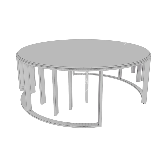 Glimmer Glass Silver Coffee Table 3D model image 2