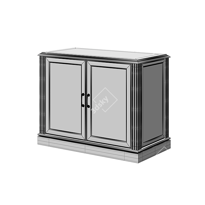 Sleek 1050 Office Credenza 3D model image 2