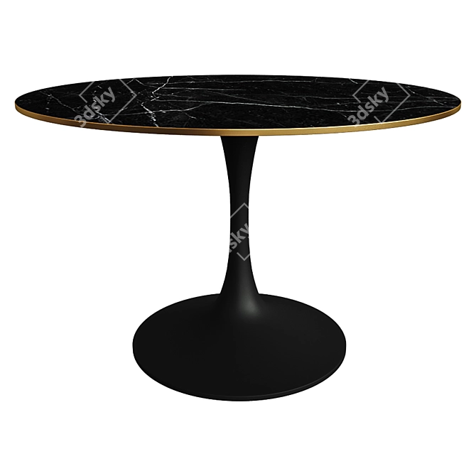 Elegant Marble Glass Dining Table 3D model image 1