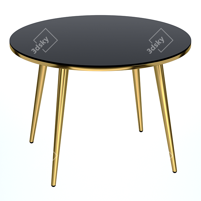 Luxore Round Tempered Glass Dining Table 3D model image 1