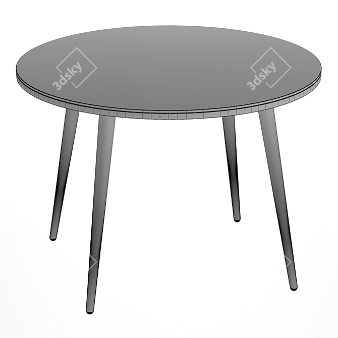 Luxore Round Tempered Glass Dining Table 3D model image 2