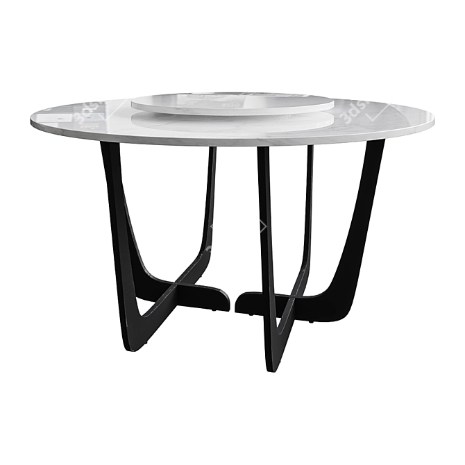 Garda Decor Round Marble Dining Table 3D model image 1