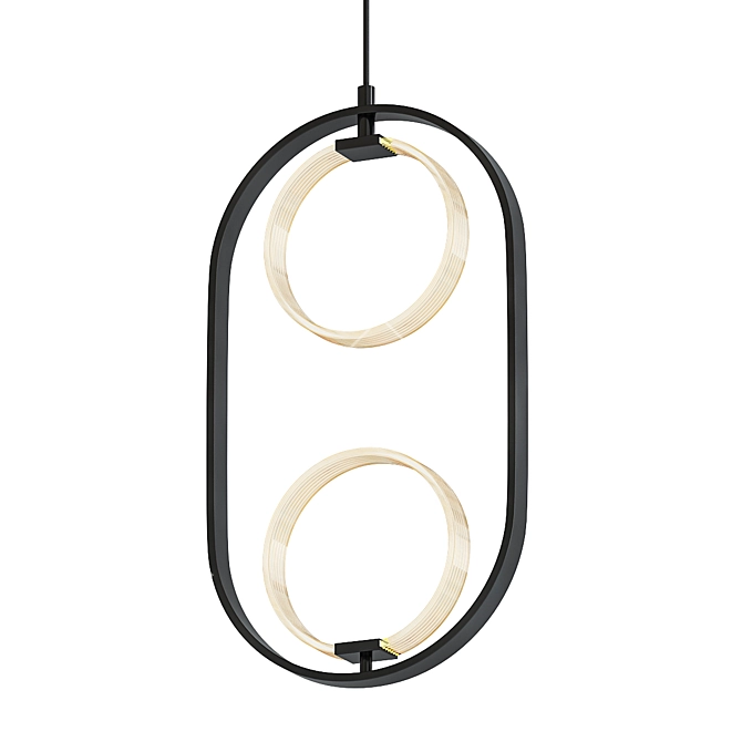 Sleek Acrylic LED Pendant 3D model image 1