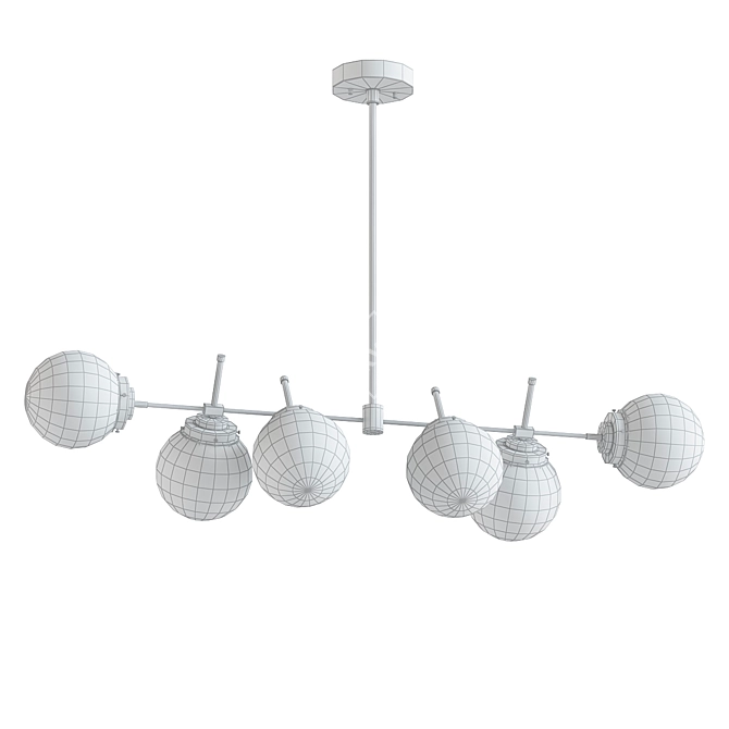 Sleek Linear Lighting Chandelier 3D model image 2