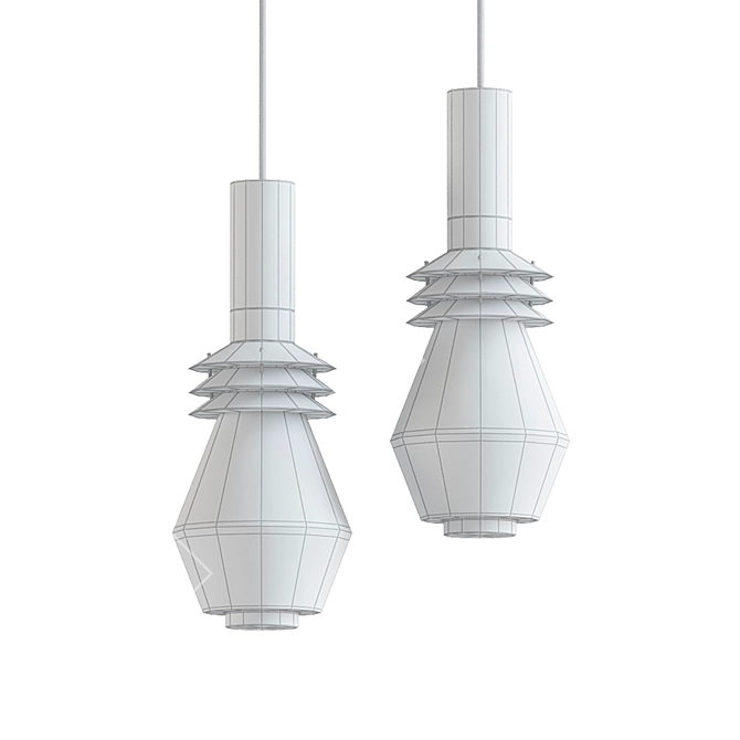 Modern Hanging Lamp: Stylish and Functional 3D model image 2