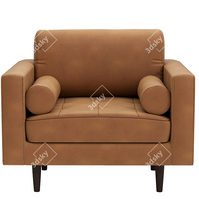 Sleek Charme Tan Sven Chair 3D model image 5