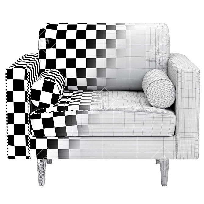 Sleek Charme Tan Sven Chair 3D model image 10