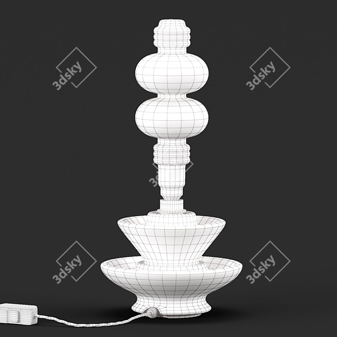 Retro Blue Ceramic Table Lamp 3D model image 4