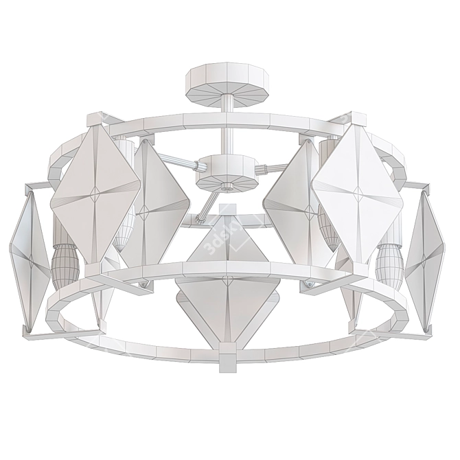 Aragon Amber Glass Metal Chandelier 3D model image 2