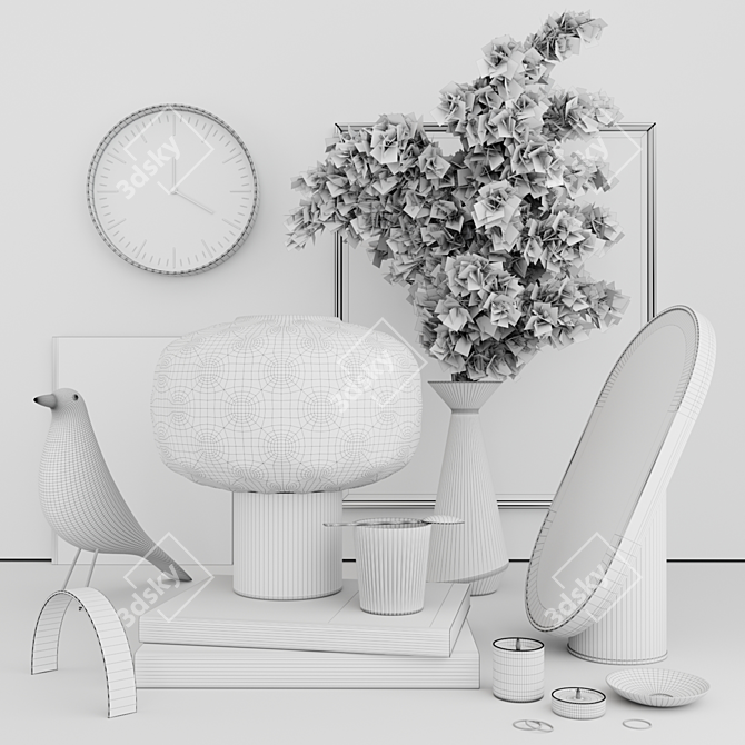 Chic Decor Collection: Pampas Vase, Ceramic Artisans Book, Eames Bird & More 3D model image 4