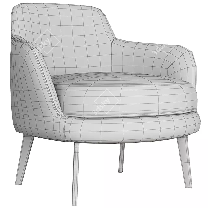 Sum Black Flax Armchair 3D model image 6