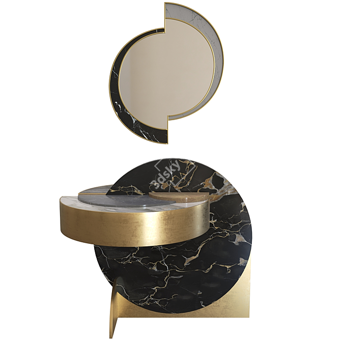 Bohinc Half Moon Mirror & Table 3D model image 1