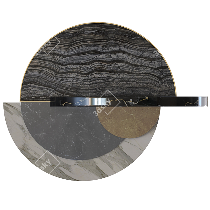 Bohinc Half Moon Mirror & Table 3D model image 2