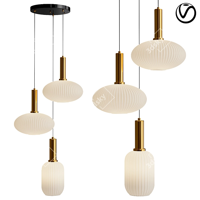 Elegant KERIA Pendant Light 3D model image 1