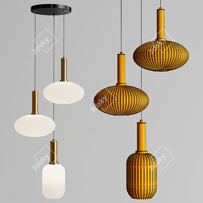 Elegant KERIA Pendant Light 3D model image 2