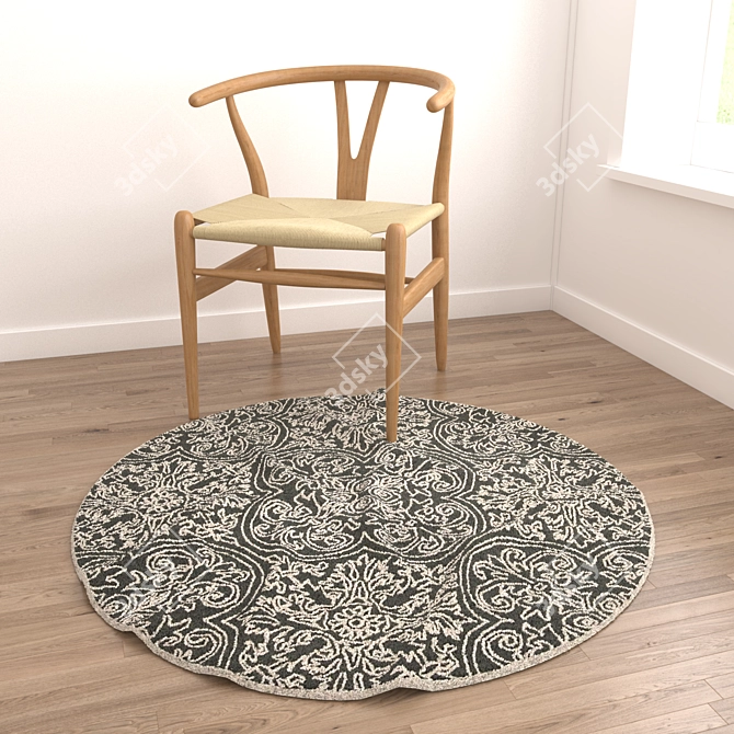 Round Rug Set: 6 Circular Rugs 3D model image 6