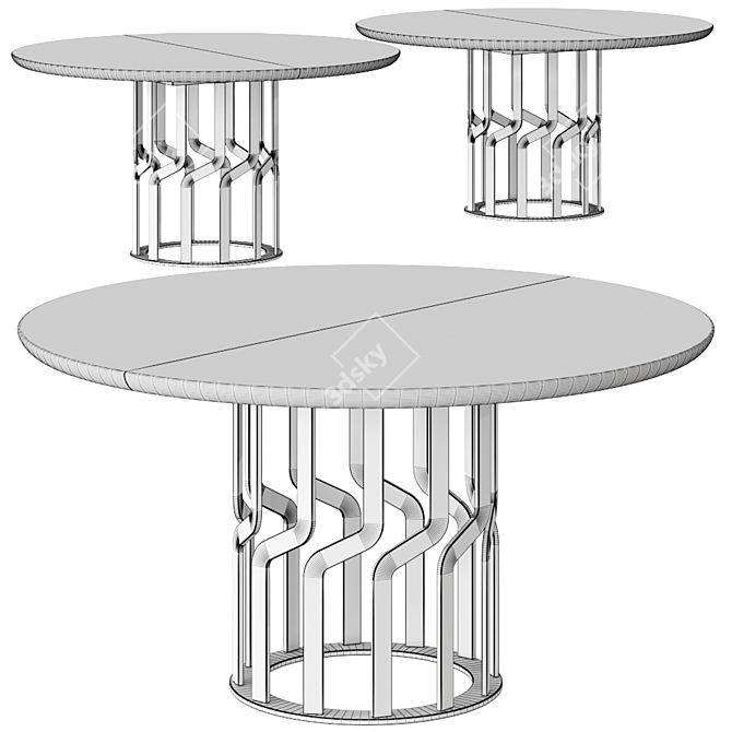 Potocco Intreccio Extendable Dining Table 3D model image 3
