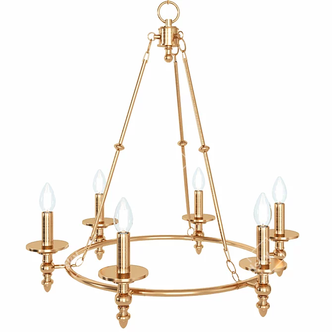 Elegant Stiffel Hartley Ring Chandelier 3D model image 1