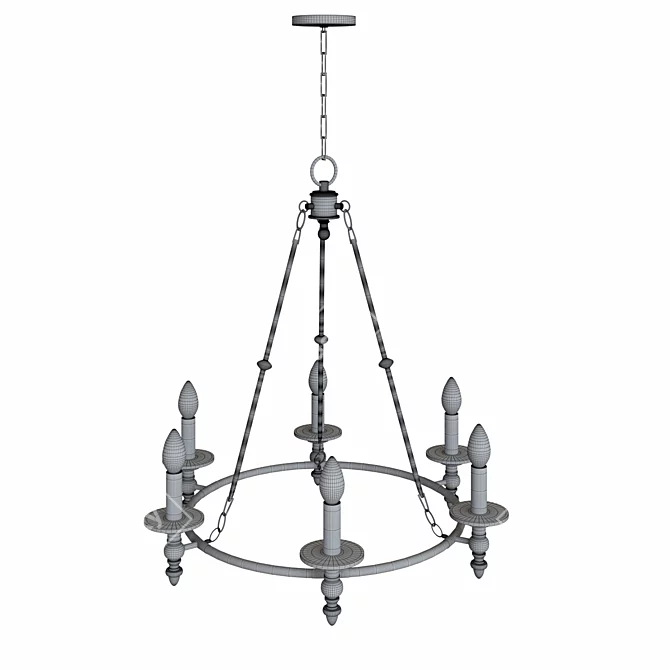 Elegant Stiffel Hartley Ring Chandelier 3D model image 3