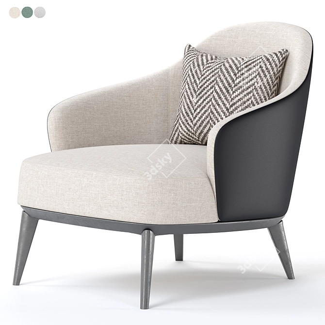 Luxury Leslie Armchairs - Elegant Minotti Design 3D model image 3