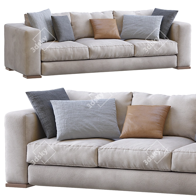 Sleek Arthur Sofa by Jesse 3D model image 1