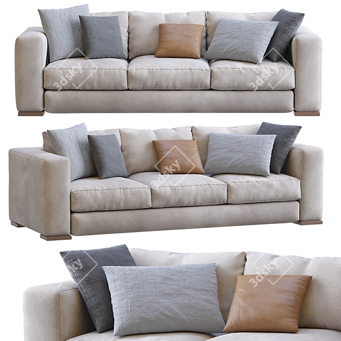 Sleek Arthur Sofa by Jesse 3D model image 2