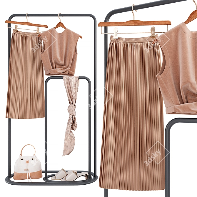 Chic Woman's Clothing Set 3D model image 1